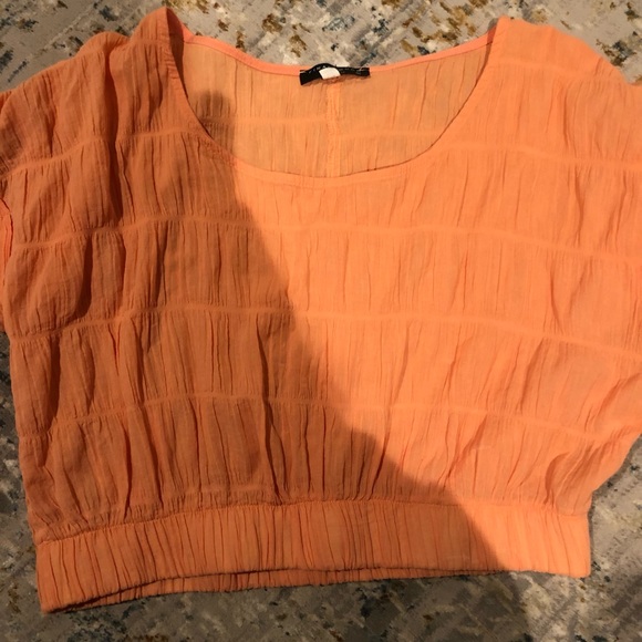 Orange Final Touch Textured Crop Top - Picture 2 of 5